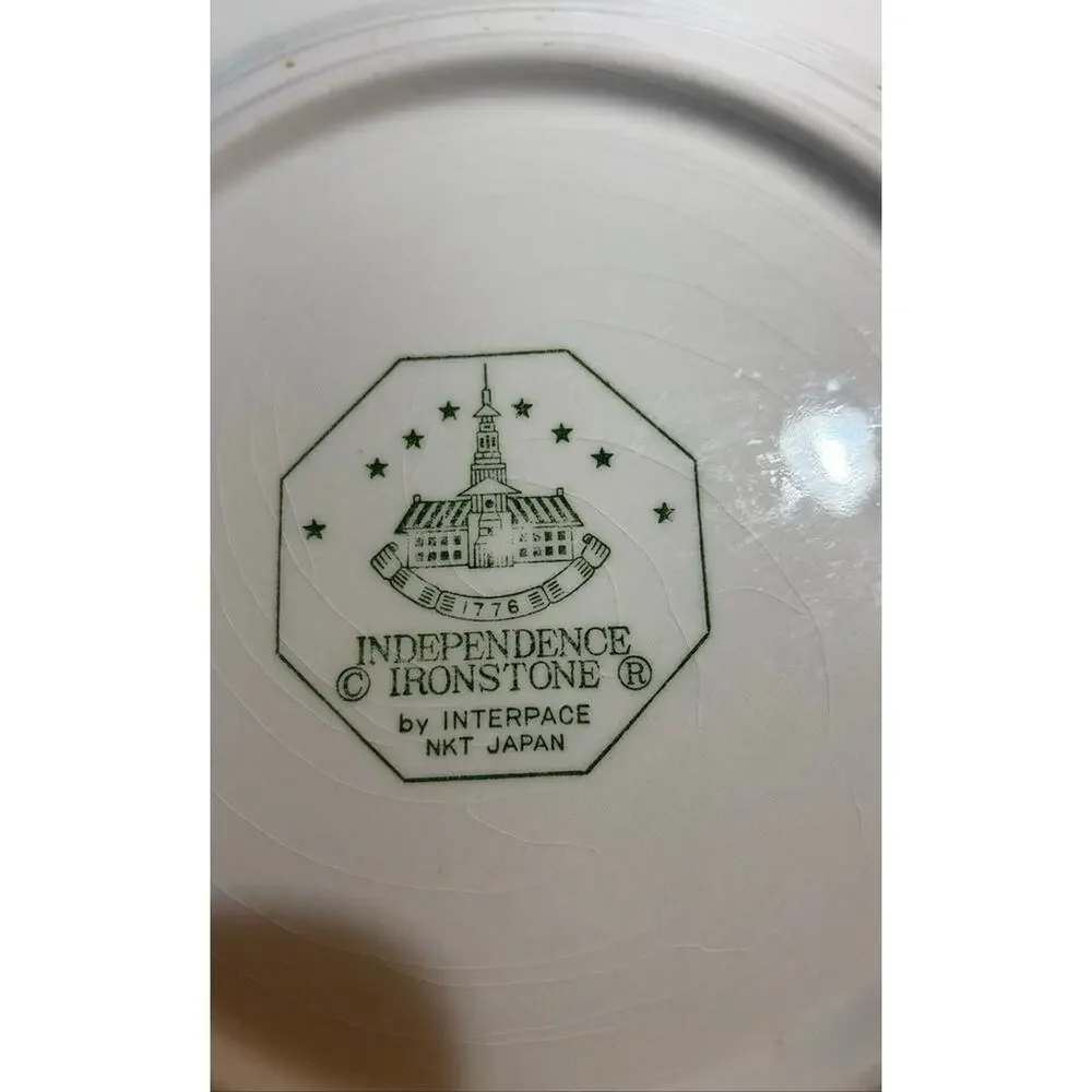 Set of 3 Independence Ironstone Dinner Plates by Interpace